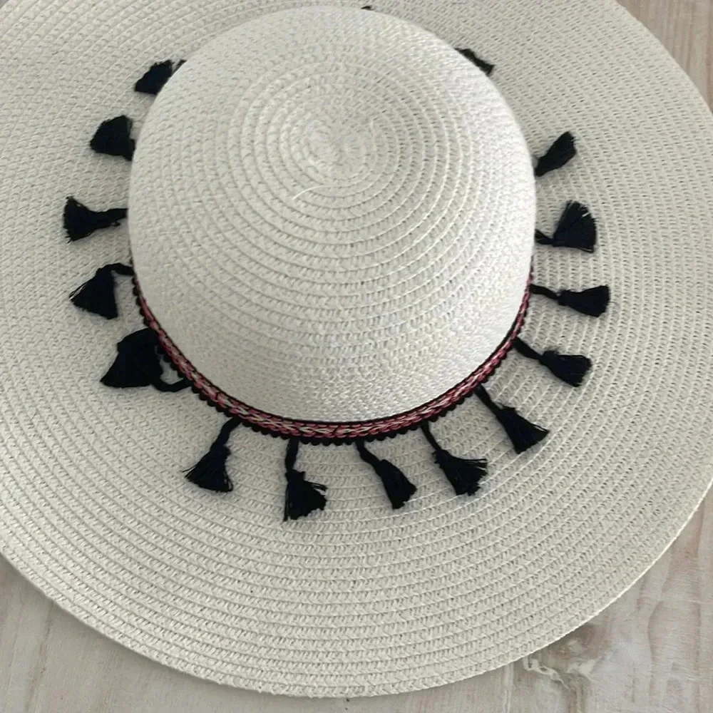 Boho fringe beach hat